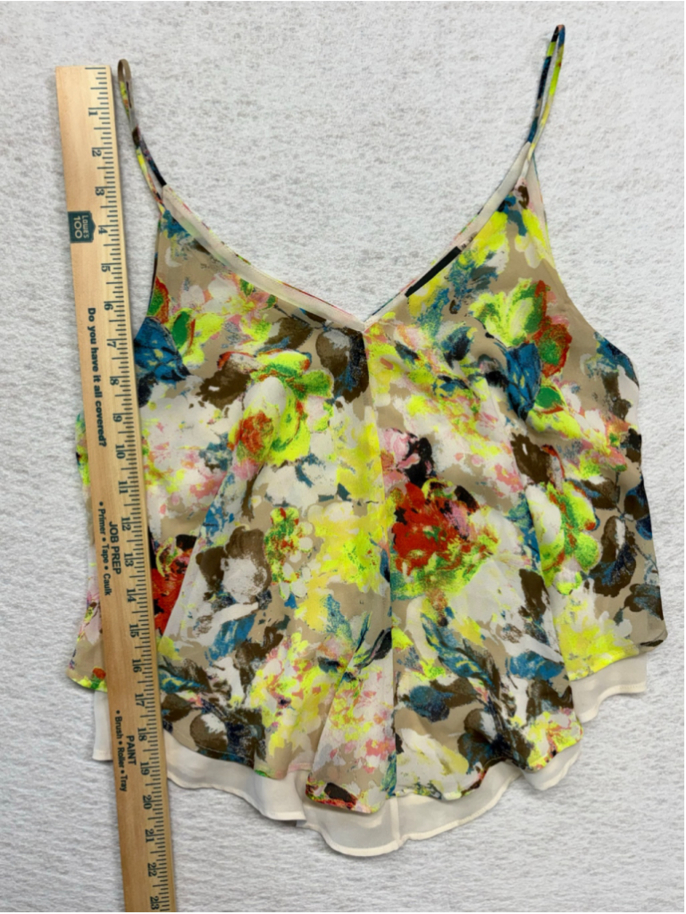 ASTR the Label Neon Floral Flyaway Asymmetric Cami Tank Top Size M - Picture 6 of 8